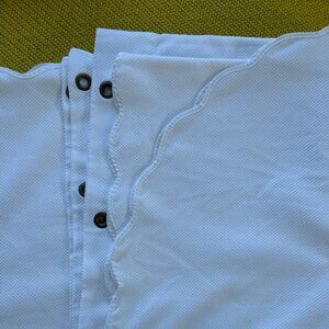 Peacock Alley Pique Scallop Shower Curtain White